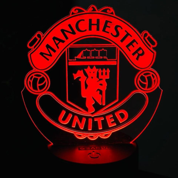 GearUP Acrylic Multicolor Night Lamp Black (Manchester United F.C.) - Image 2